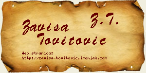 Zaviša Tovitović vizit kartica